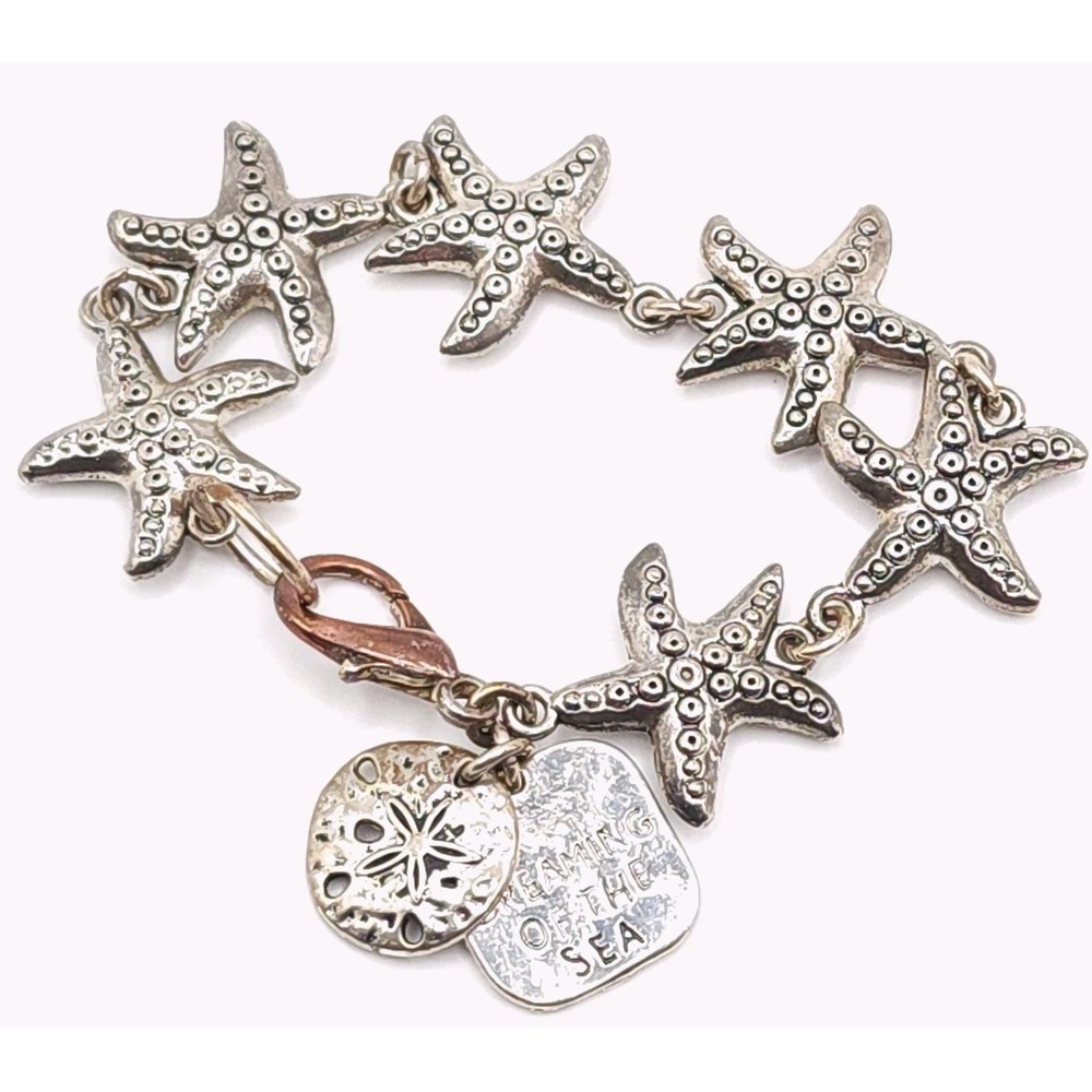 Silver‎ Tone Starfish Bracelet Beach Nautical Jewelry Ocean Style